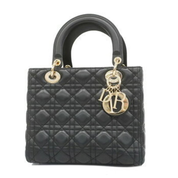 Christian Dior handbag Cannage Lady leather black - Picture 1 of 6